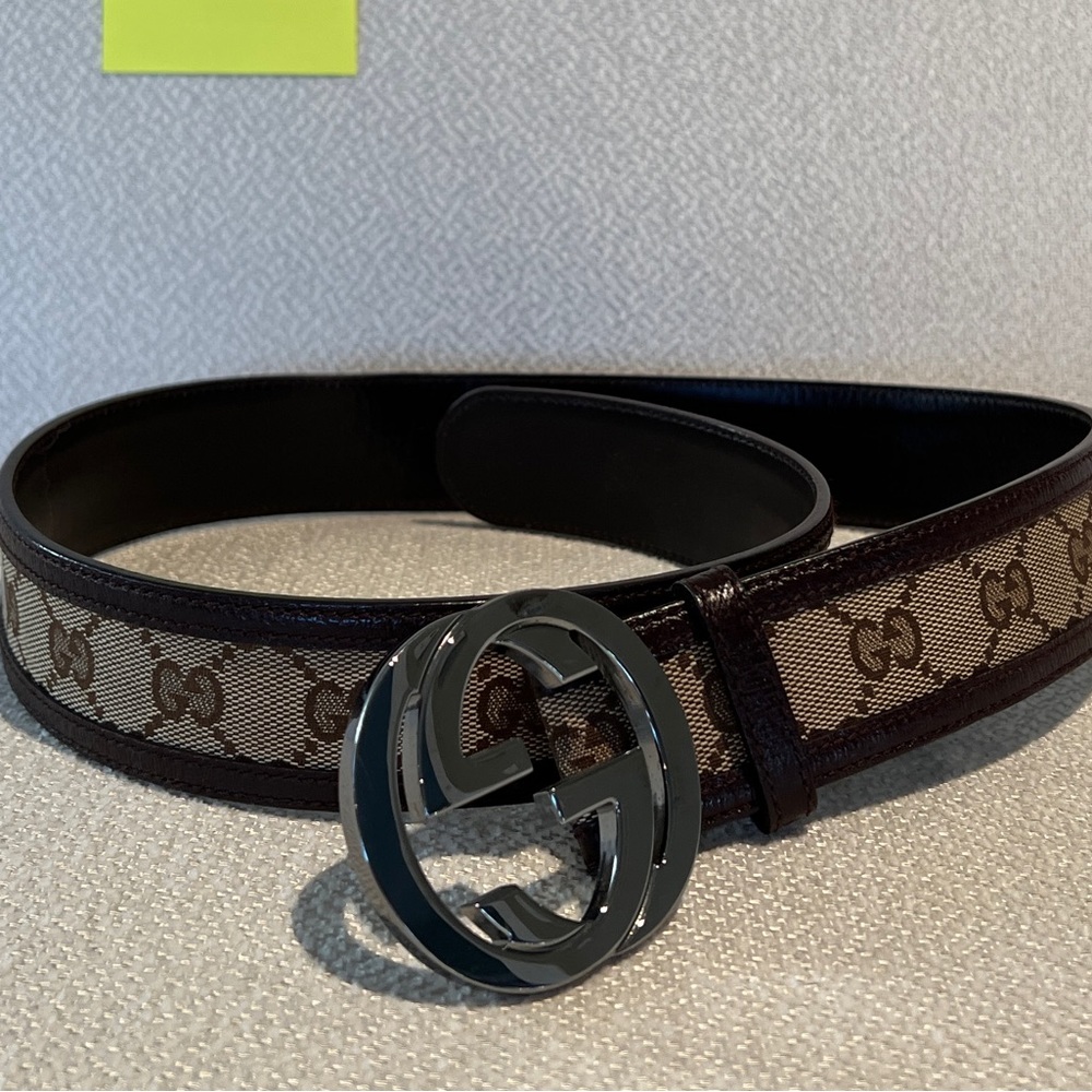 Gucci monogram canvas belt medium